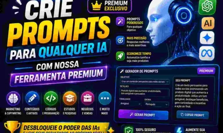 Crie Prompts para qualquer IA com nossa Ferramenta Premium